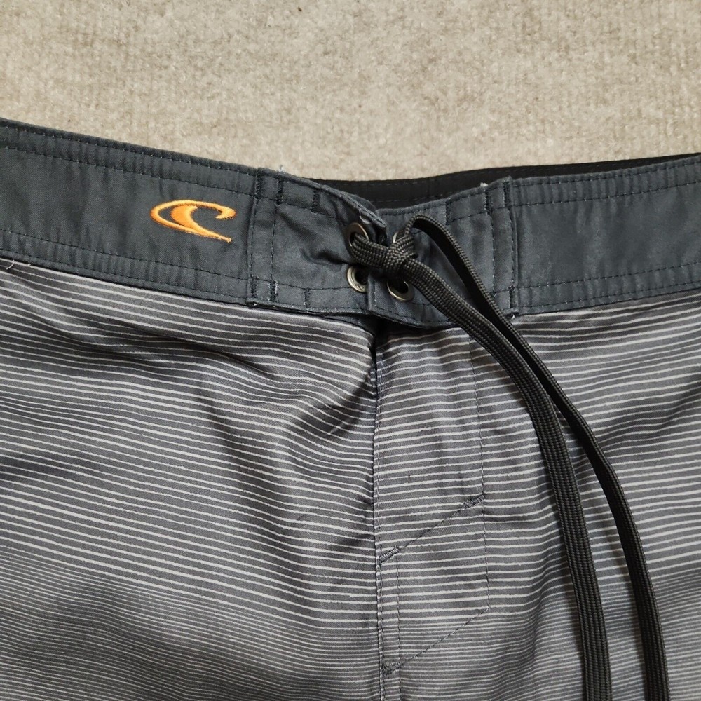 ONeill Boardshorts Breaker Mens 30 Gray Orange Swim Trunks Pocket Below Knee NEW - Picture 3 of 8